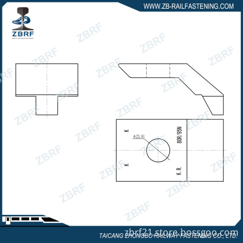 K.R. type K rail fixing clip for BS80R